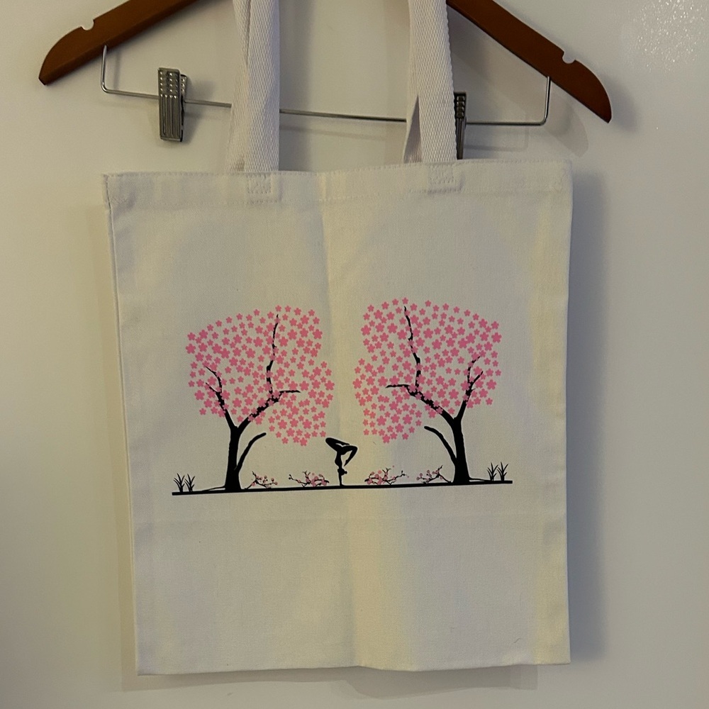 Exclusive Cherry Blossom Yoga Tote Bag – Handmade & One-of-a-Kind